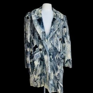 Vintage CORTEFIEL SPAIN Coat Women’s Size 36 Black Ivory Fur Wooden Button RARE